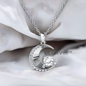 Certified 1/2ct. t.w. Diamond Moon Brilliant Cut Necklace